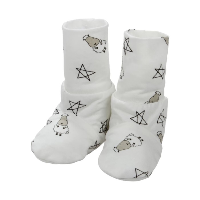 Baa Baa Sheepz Booties - Sheep & Star White