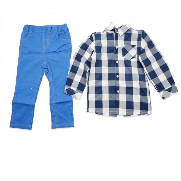 Baby Club Set Shirt Square in Blue