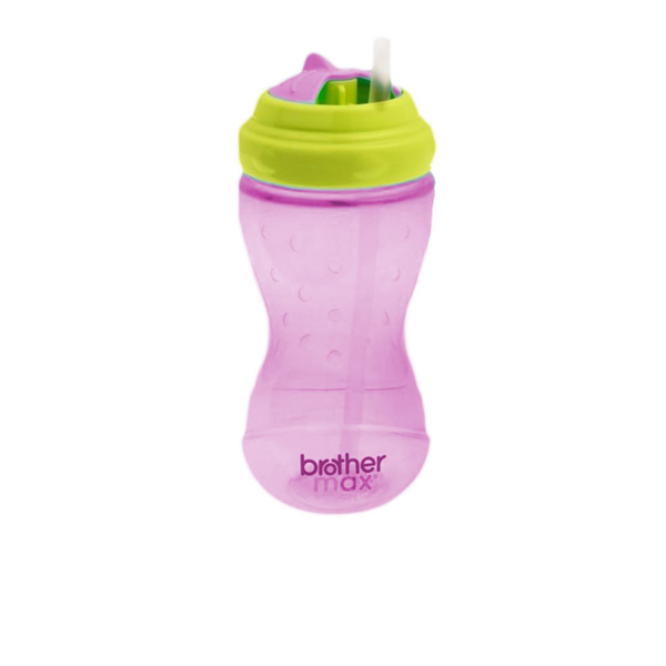 Brother Max Swivel Straw Bottle Pink/Green