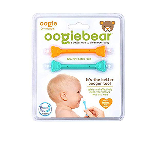 Oogiebear Clean Your Baby's Nose And Ears - Orange / Seafoam 2Pk