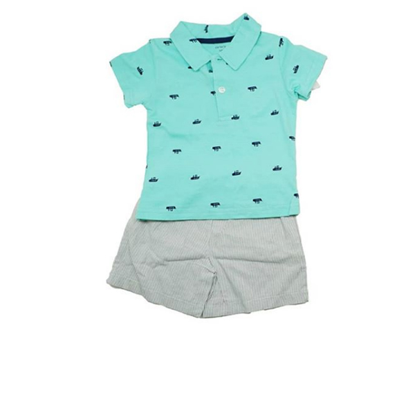 Carters Whale Set in Tosca & Red