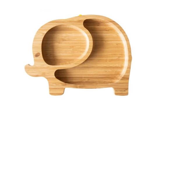 Ecorascals Bamboo Elephant Plate - Yellow