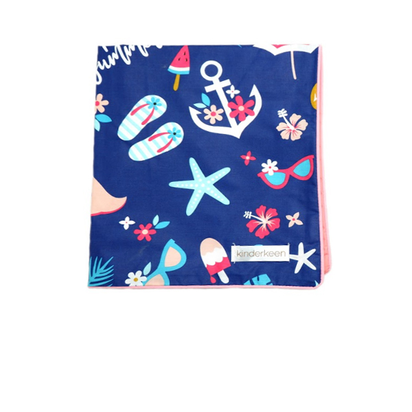 KinderKeen Waterproof Mat Travel Size - Hello Summer Navy