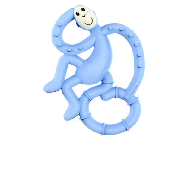 Matchstick Monkey Mini Teether - Light Blue