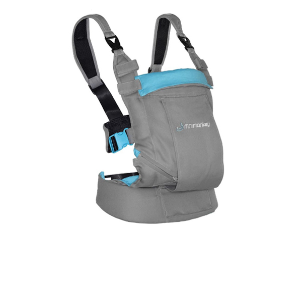 Mini Monkey Baby Carrier Dynamic - Grey/Turquoise