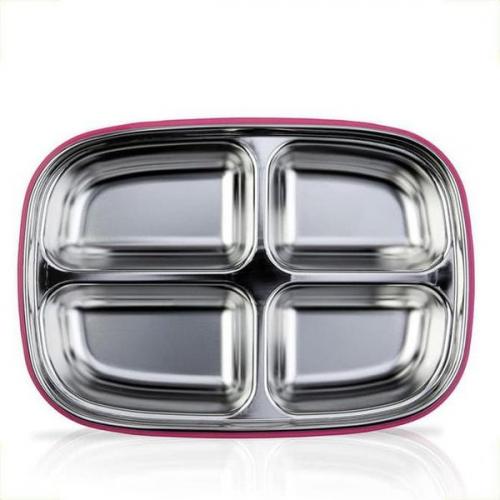 Nuby Stainless Steel Lunchbox 4comp - Pink