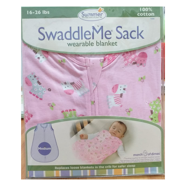 Summer Infant SwaddleMe Sack Pink Ponies M