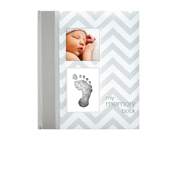 Pearhead Baby Book Chevron - Grey