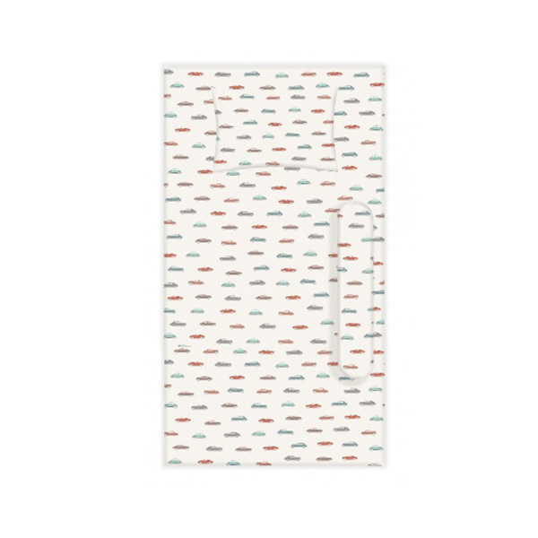 Little Palmerhaus Cot Bed Sheet 150x90cm - Car