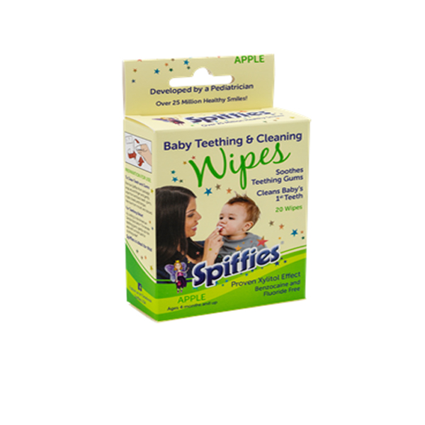 Spiffies Baby Teething & Cleaning Wipes - Apple