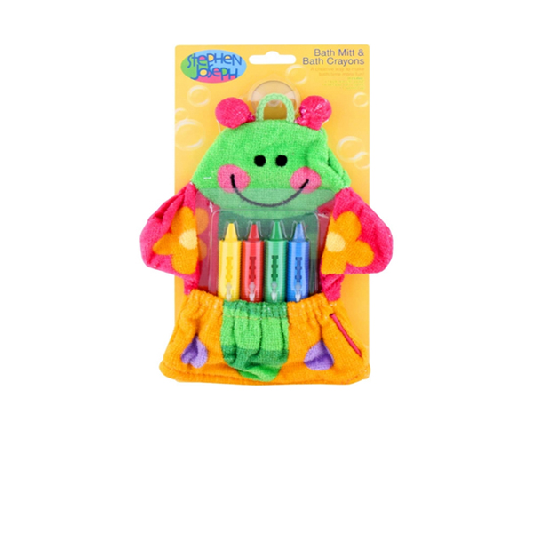 Stephen Joseph Bath Mitt & Bath Crayons - Butterfly