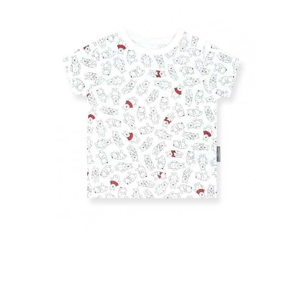 Little Palmerhaus Printed Tee 6years - Strike A Pose Pooh Red