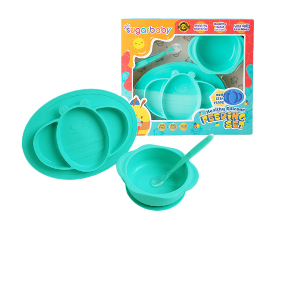 Sugar Baby Silicone Feeding Set 3pcs - Green