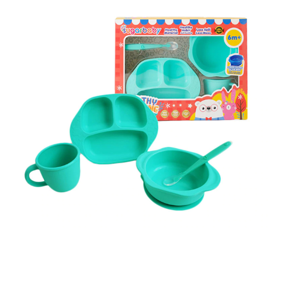 Sugar Baby Silicone Feeding Set 4pcs - Green