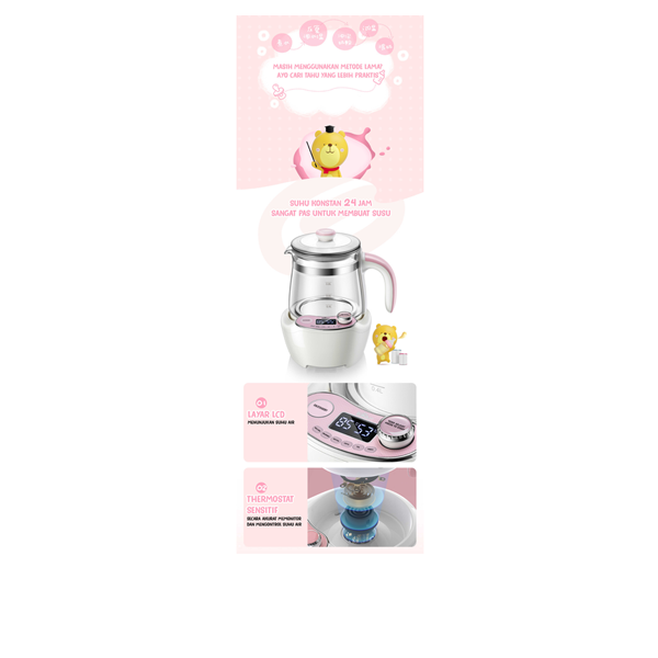 Bear Baby Kettle Pemanas Air 0.8L