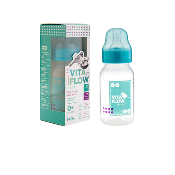 Vita Flow Multi Purpose Baby Bottle 140ml - Logo Besar