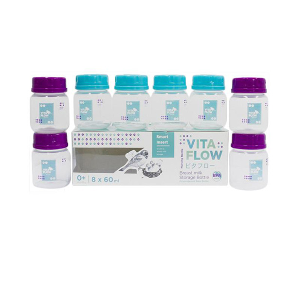 Vita Flow Breast Milk Storage Bottle 8x60ml