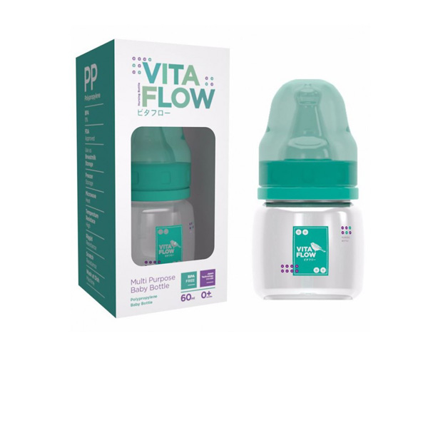 Vita Flow Multi Purpose Baby Bottle 60ml - Green