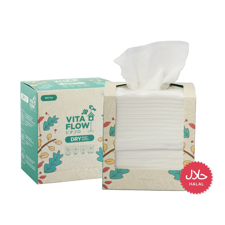 Vita Flow Dry Baby Wipes Satine (200pcs)