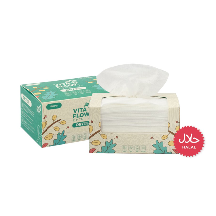 Vita Flow Dry Baby Wipes Satine (100pcs)