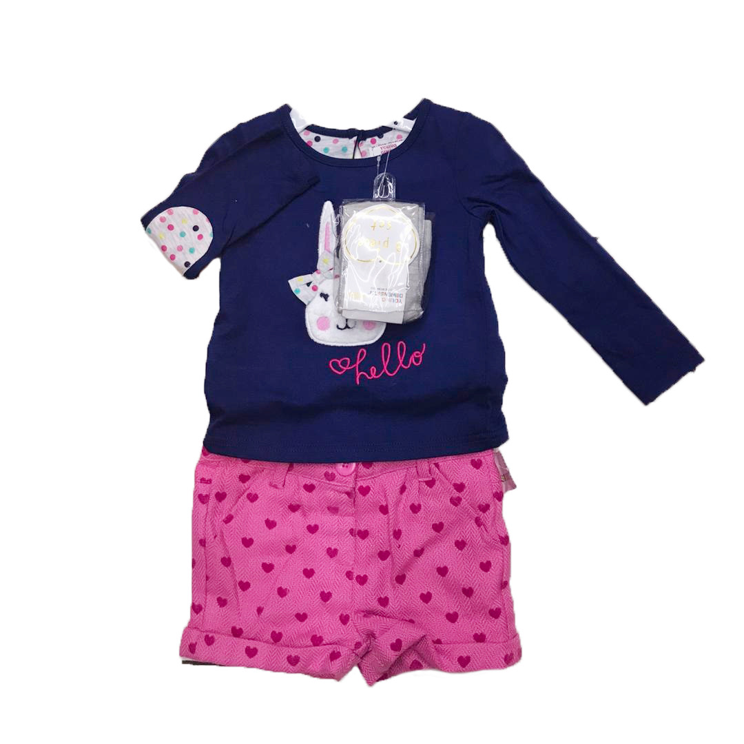 Young Dimension Rabbit Set 3in1 in Navy Pink