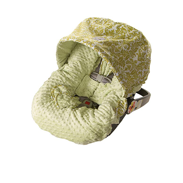 Itzy Ritzy Reversible Infant Carseat Cover Damask Avocado