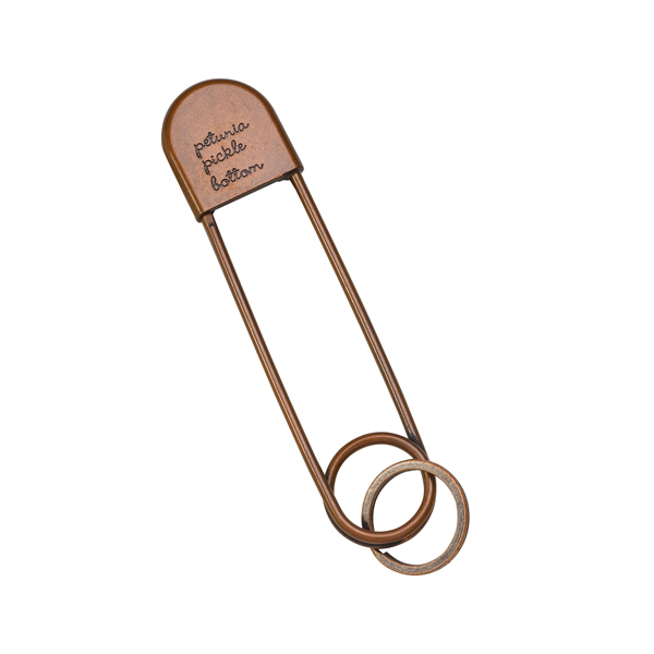 Petunia Pickle Bottom Safety Pin Keychain - Antique Copper