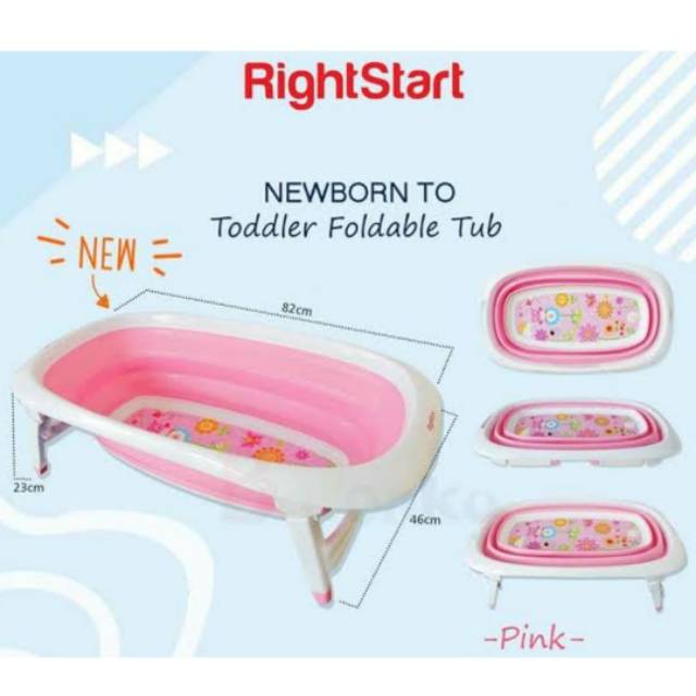 Right Start Folding Bath Tub - Pink