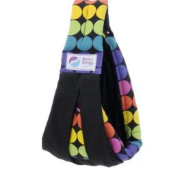 Baba Slings Rainbow Dot Black