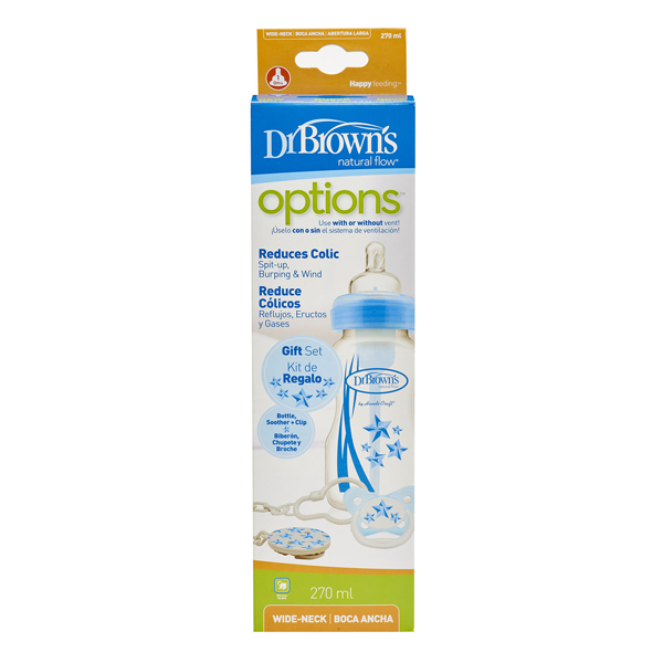 Dr.Brown Wide Neck Options Gift Set WB91406 270ml Blue