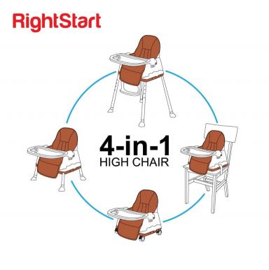 Right Start 4in1 Baby High Chair HC-2372 - Chenna Brown