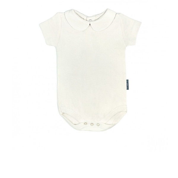 Little Palmerhaus Bodysuit Collar Girl NB - Cream