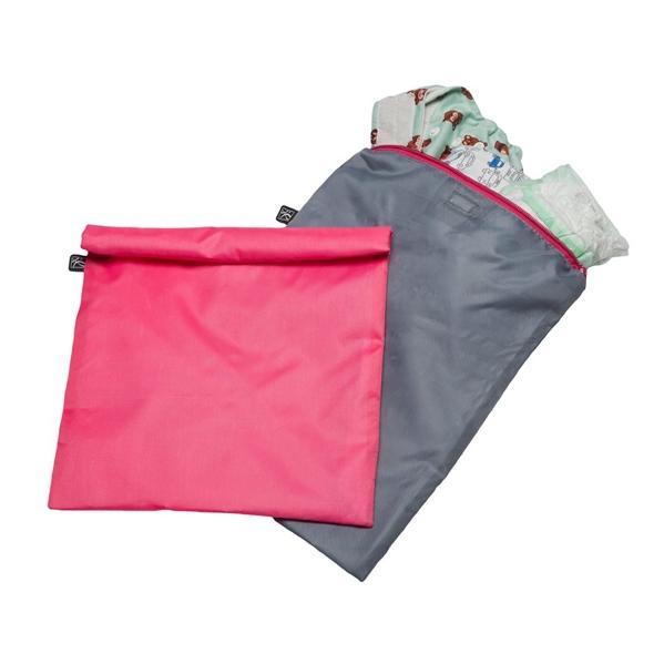 J.L. Childress Wet-to-go Wet Bags - Pink/ Grey