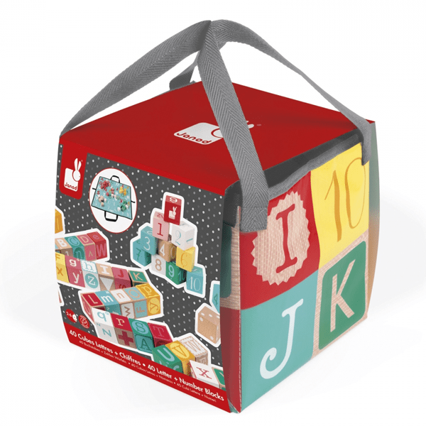 Janod Kubix - 40 Letters & Numbers Blocks