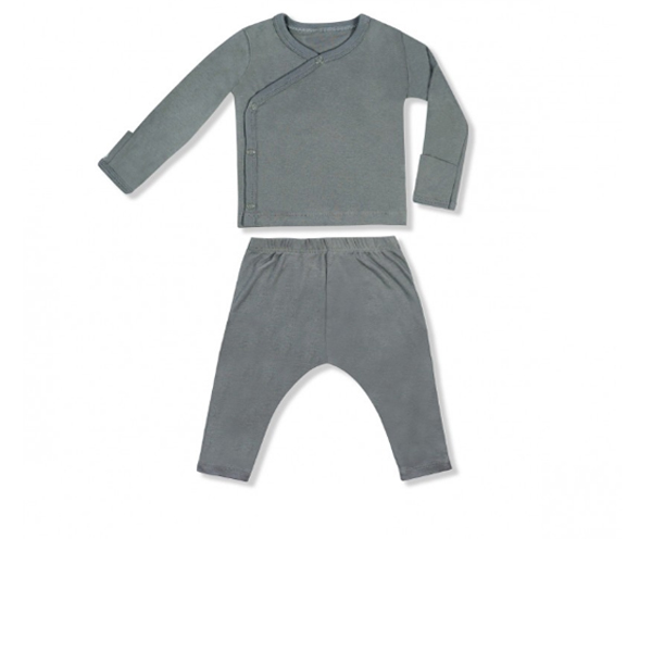 Little Palmerhaus Baby Kimono 3m - Charcoal