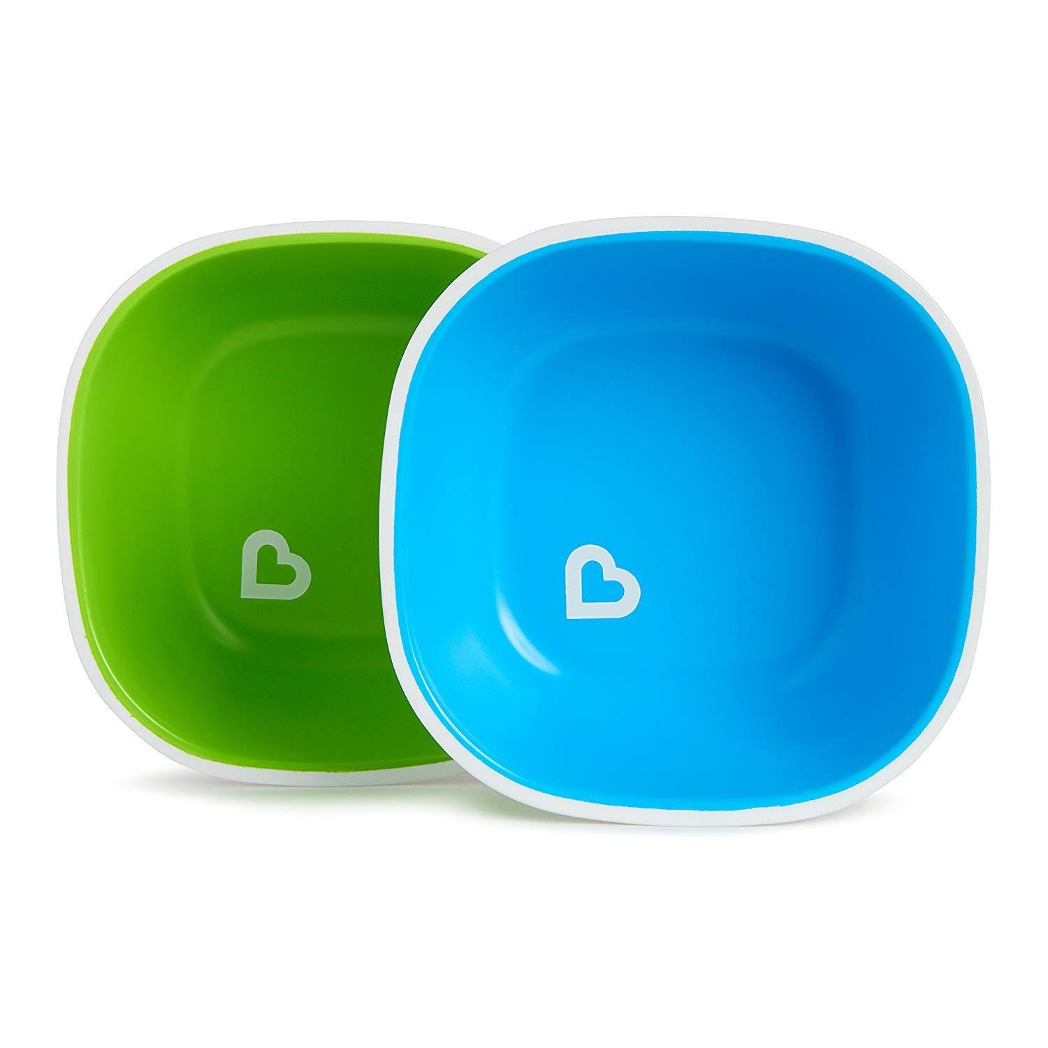 Munchkin Splash 2 Bowls With Grip - Blue/Green