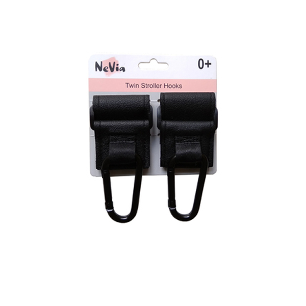 Nevia Twin Stroller Hooks Black