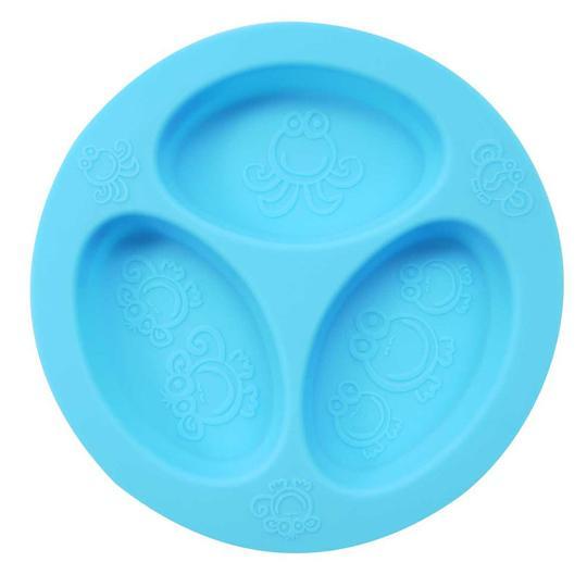 Oogaa Silicone Divided Plate - Blue