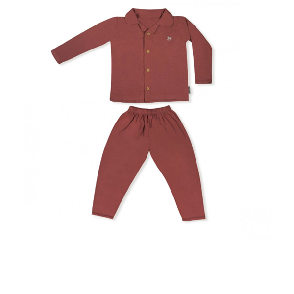 Little Palmerhaus Toddler Pajamas Set 3years - Brick