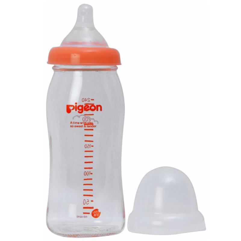 Pigeon Peristaltic PLUS Nipple Cross Wide Neck Pink 240ml