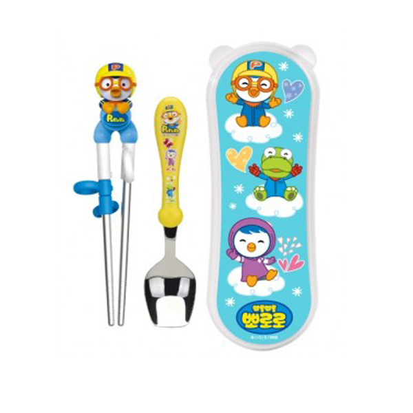 Edison Chopsticks & Spoon With Case Pororo