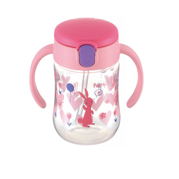 Richell TLI Straw Bottle Mug 200ml - Pink