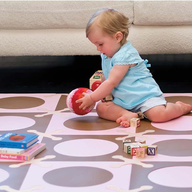 Skiphop Playspot Foam Floor Tiles - Pink/Brown