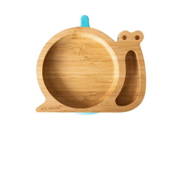 Ecorascals Bamboo Snail Plate - Blue