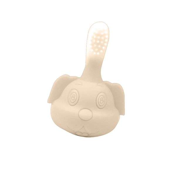 Silicone Toothbrush Dog - Cream