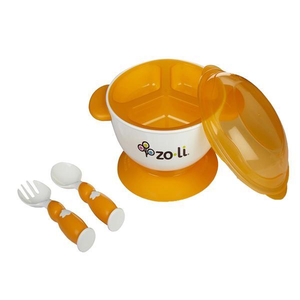 Zoli Stuck Suction Feeding Bowl Kit - Orange